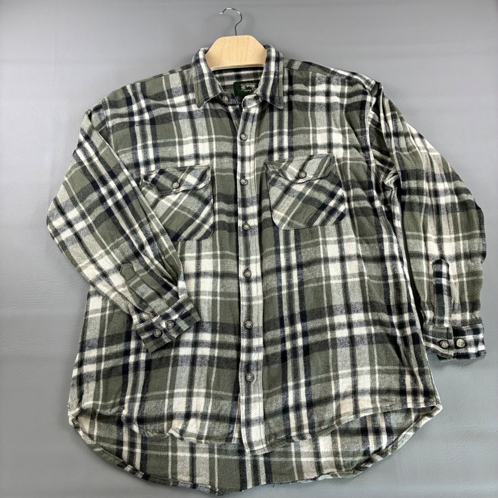 Stillwater Supply Co Mens 2XL Heavy Flannel Plaid Shacket Green Black Tartan - Picture 15 of 16